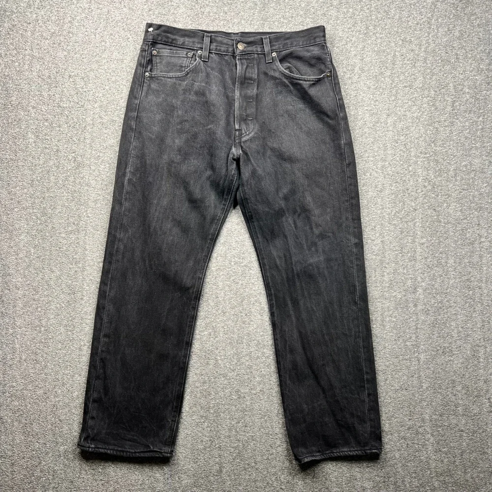 Levi's 501 Original Fit Jeans Mens 34x30 Black Fits 31x27 Denim Button Fly